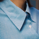 Blue Cropped shirt