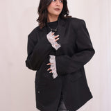 Lacy Black Oversized Blazer