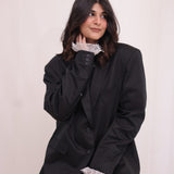 Lacy Black Oversized Blazer