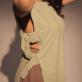 Pistachio Buckle Detail Top
