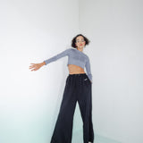 Grey Ribbed Crop Top