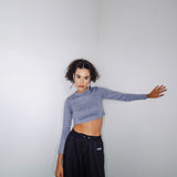 Grey Ribbed Crop Top