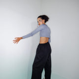 Grey Ribbed Crop Top