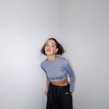 Grey Ribbed Crop Top