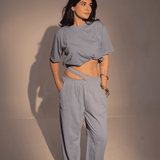 Powder Blue Cutout Joggers