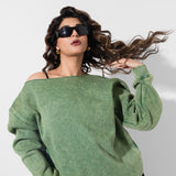 Matcha Acid Wash Oversized Sweatshirt