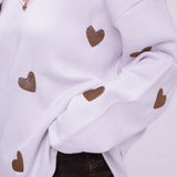 Embroidered Hearts Sweatshirt