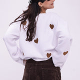 Embroidered Hearts Sweatshirt