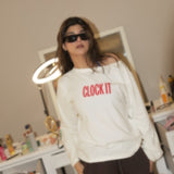 Clock It Boat Neck Oversized Tee
