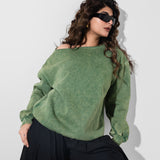 Matcha Acid Wash Oversized Sweatshirt