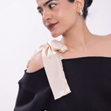 Satin Tie-Up Sweatshirt – Black