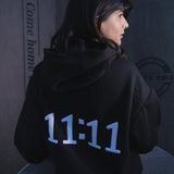 11:11 Black Oversized Hoodie