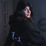 11:11 Black Oversized Hoodie