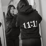 11:11 Black Oversized Hoodie