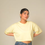 Yellow Oversized Crop Tee
