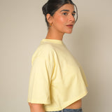 Yellow Oversized Crop Tee