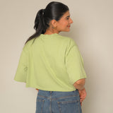 Green Oversized Crop Tee