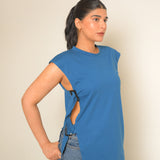 Teal Buckle Detail Top