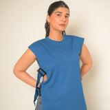Teal Buckle Detail Top