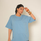 Big Pocket Oversized Tshirt (Blue)