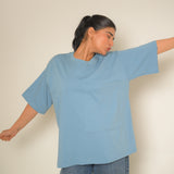Big Pocket Oversized Tshirt (Blue)