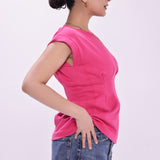 Pink Puff Shoulder Waisted Top