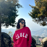 Delulu Pink Off Shoulder Sweatshirt