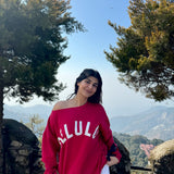 Delulu Pink Off Shoulder Sweatshirt
