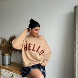 Hello Off Shoulder Sweatshirt