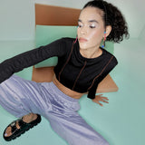 Black Ribbed Crop Top